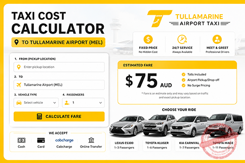Taxi Cost Suburbs To Tullamarine Airport